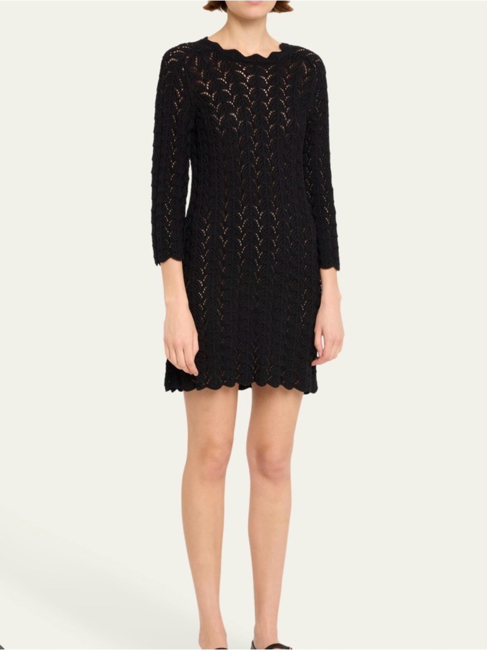 Loulou Studio Black Ditu Crochet Mini Dress Size medium